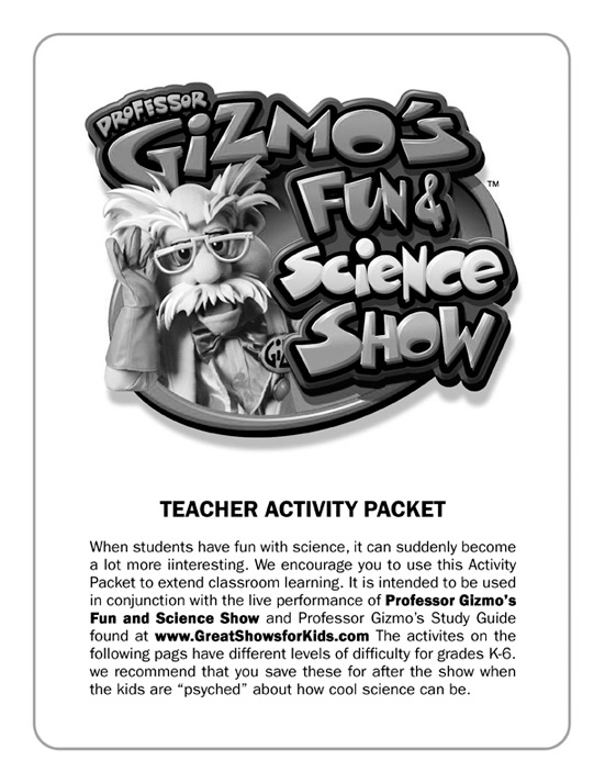 Activity Packet Sheet